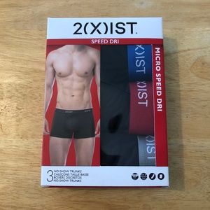 2(X)IST Men's Micro Speed Dri No Show Trunk 3-Pack XL NIB NWT